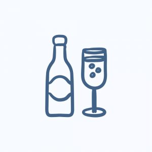 Glass & bubbly drink icons
