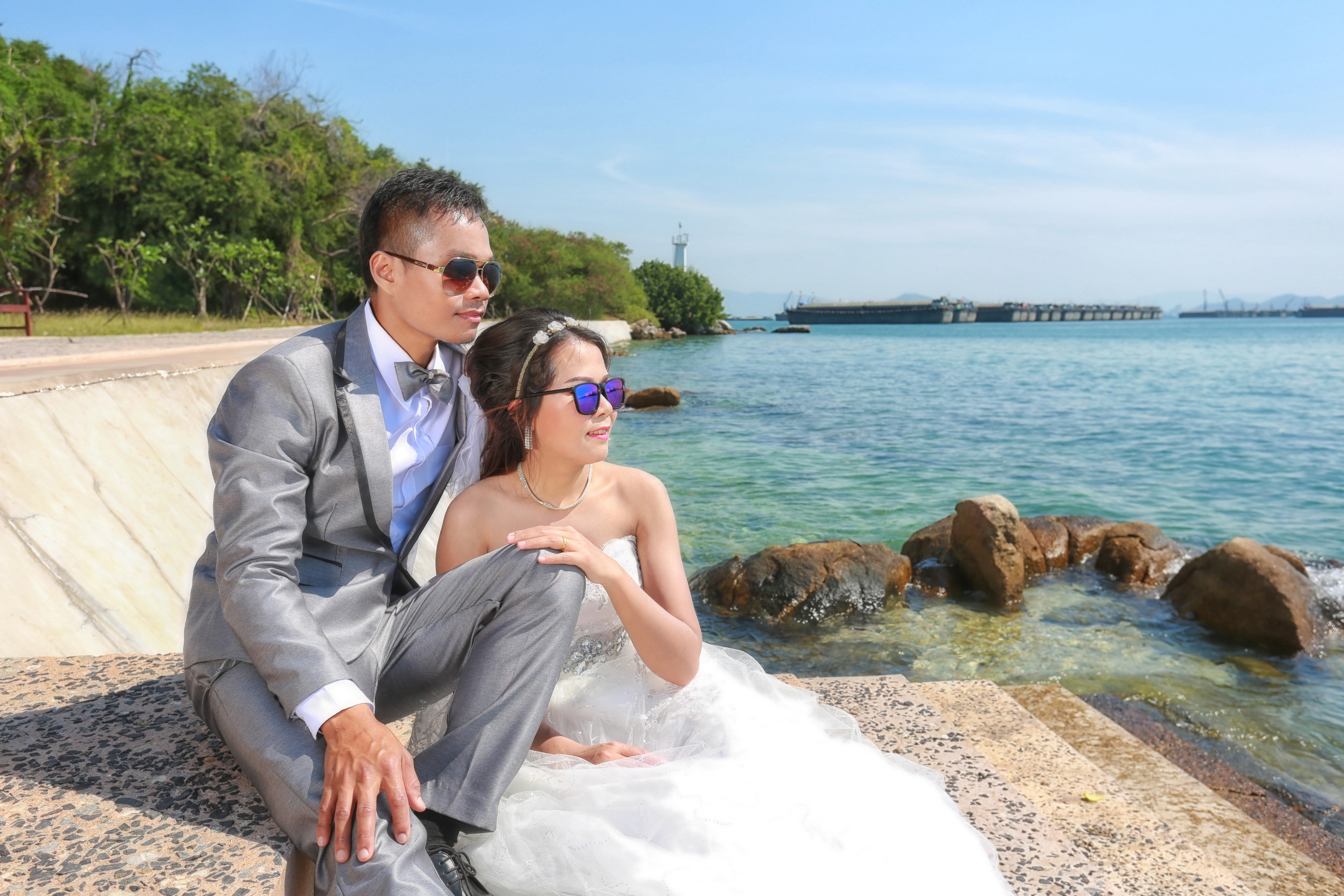 Asian couples fashion photography in pre wedding photos.