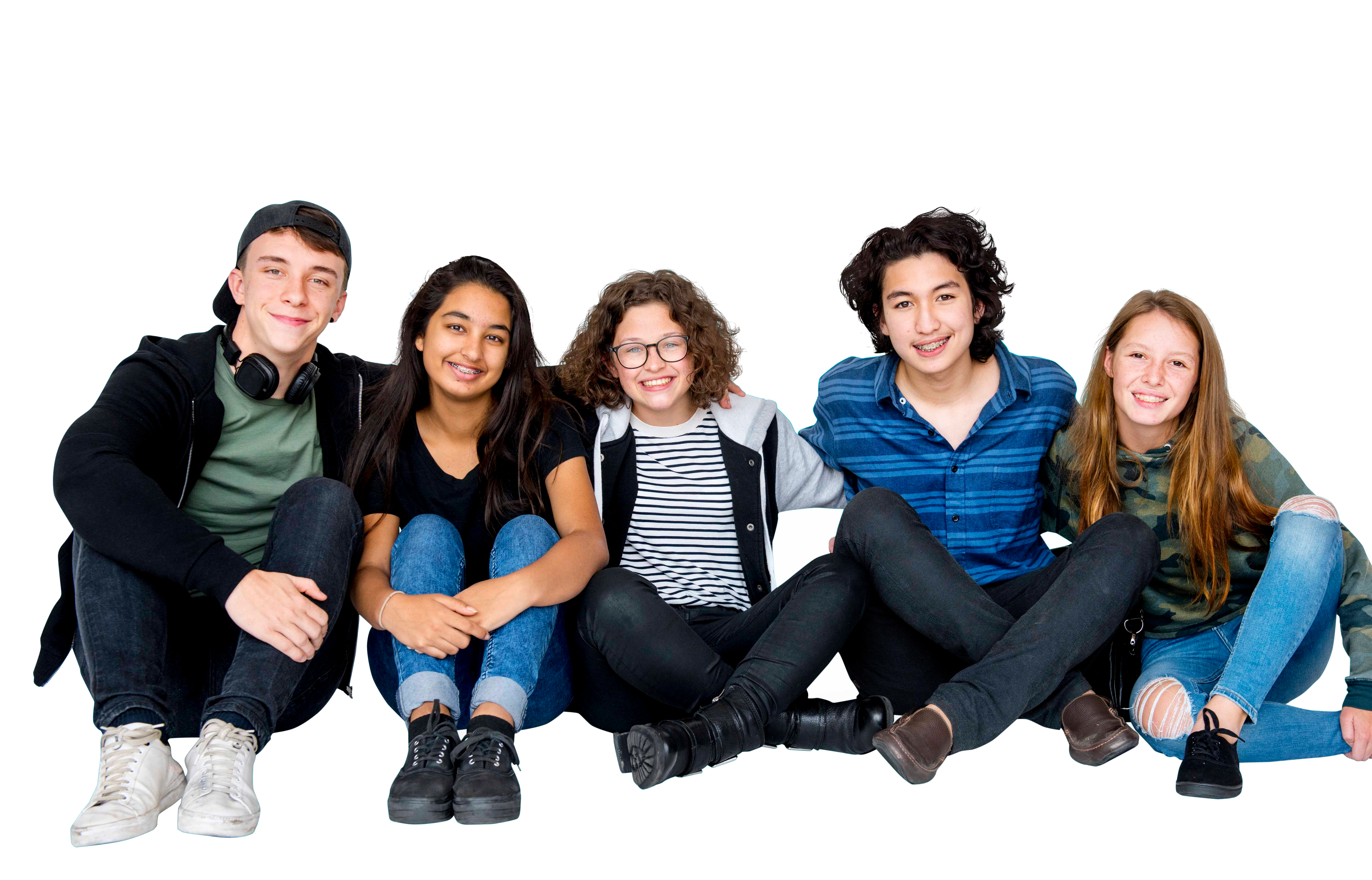 Group of teenager are sitting together